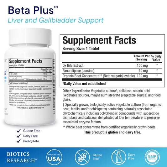 Close-up of Beta-Plus Ox Bile Salts with digestive enzymes ingredient