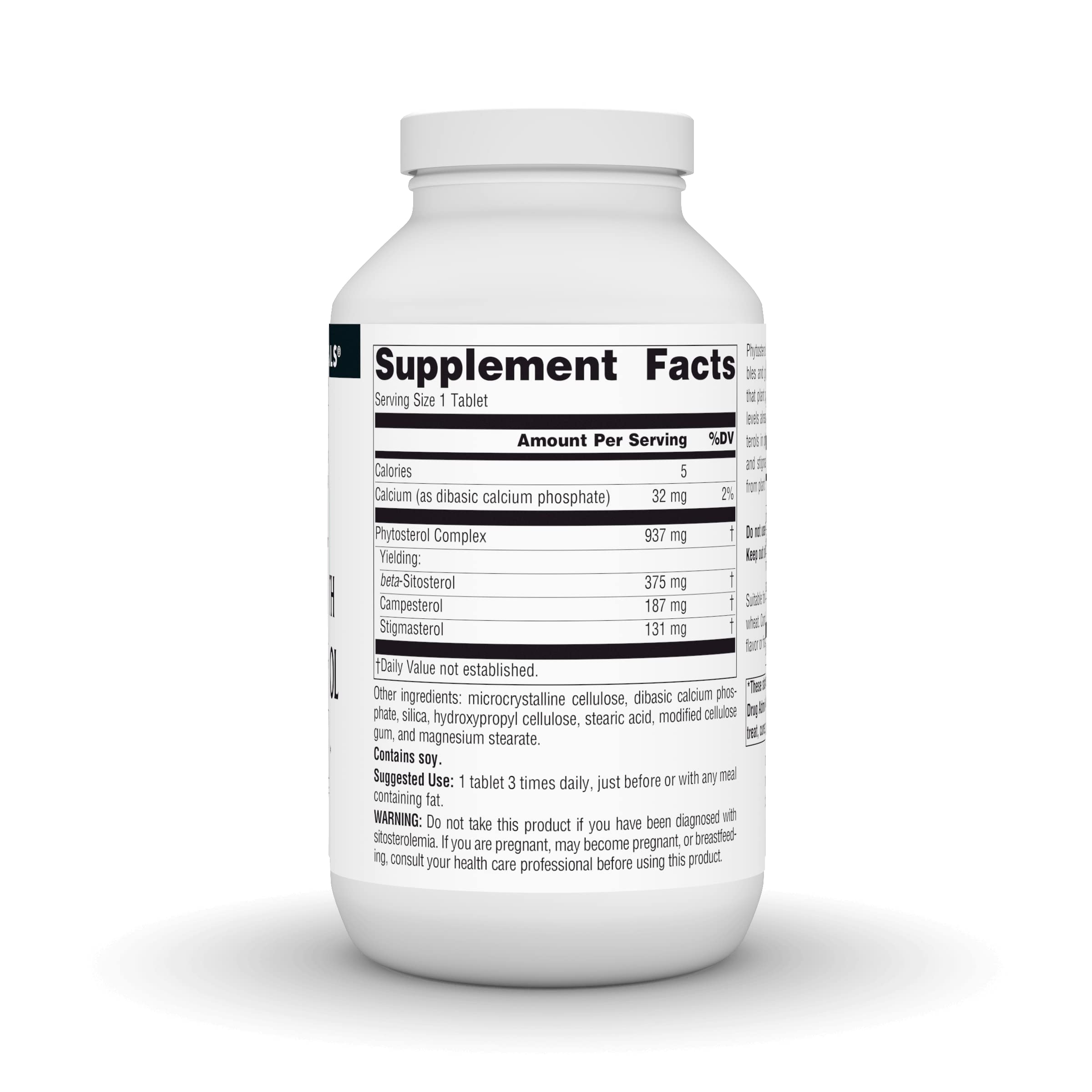 Close-up of Beta Sitosterol label showing 375 mg per tablet