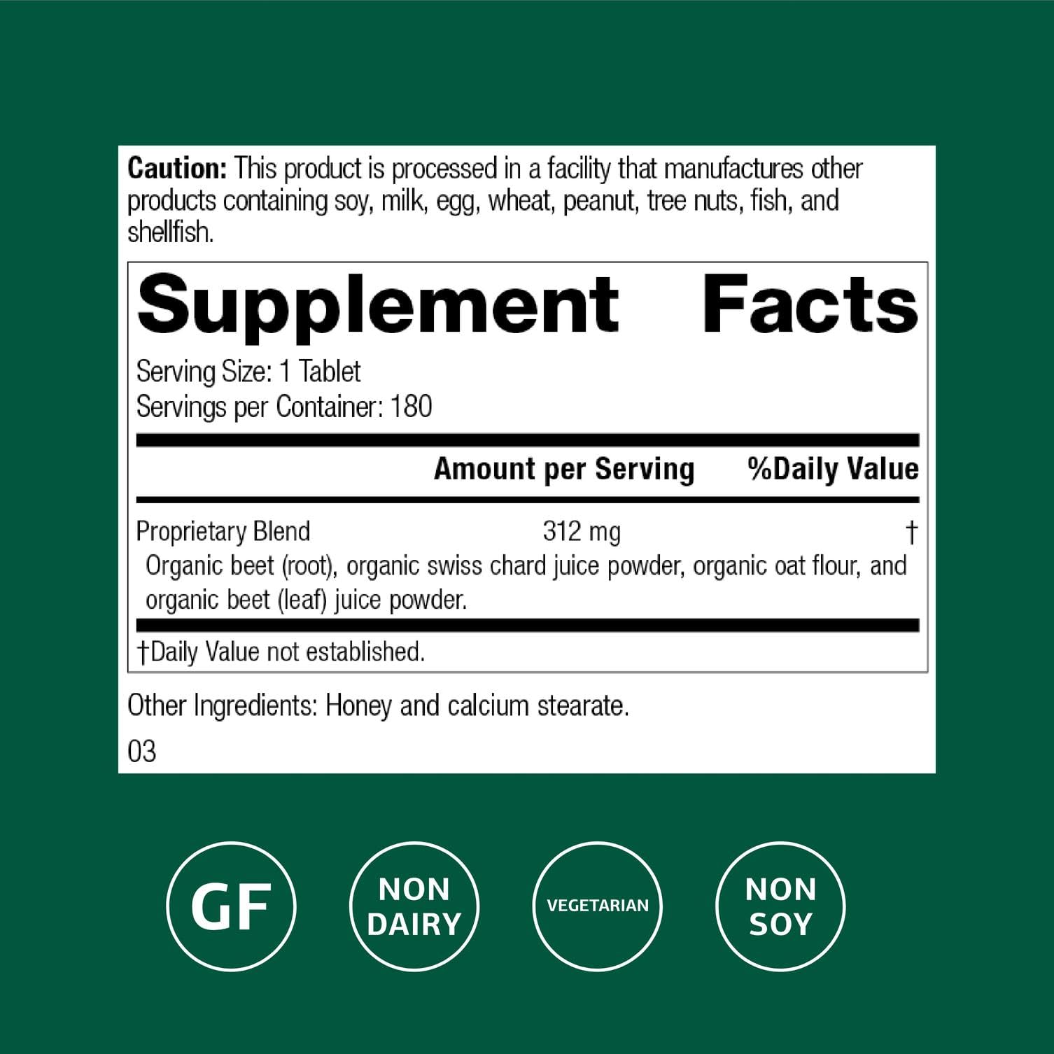 Betafood vegan gluten-free non-dairy non-soy label