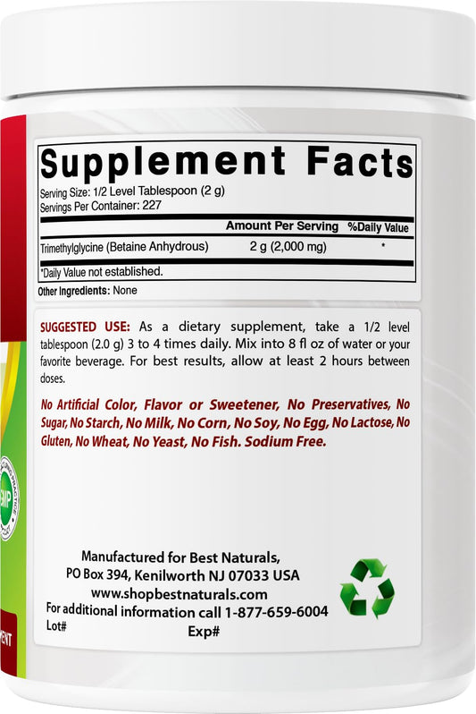 Product label showing 2000 mg per serving