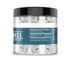 Close-up view of Betaine HCl capsules
