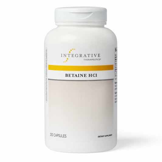Bottle of Integrative Therapeutics Betaine HCl digestive support supplement