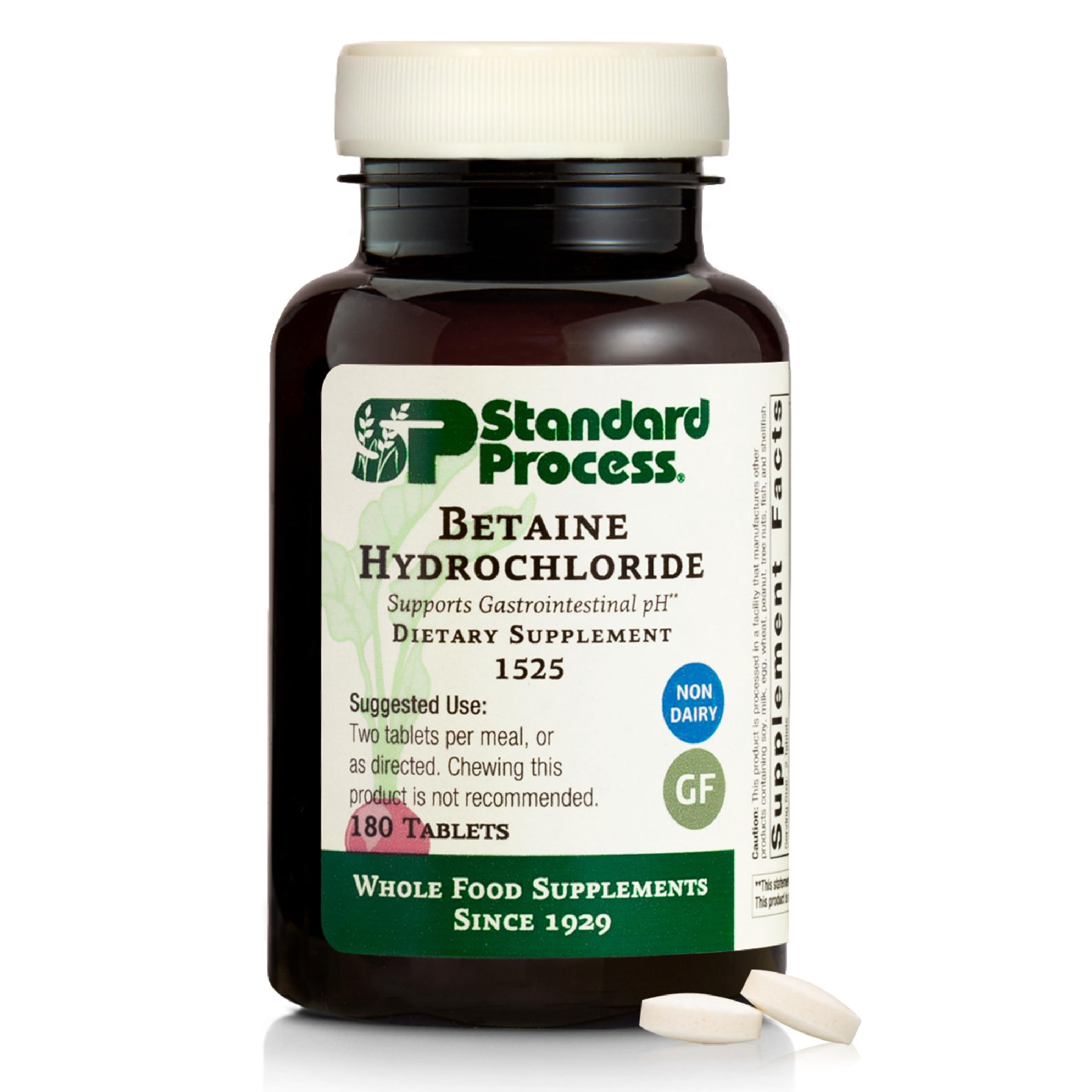 Betaine hydrochloride tablets and bottle packaging