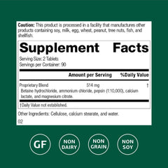 Close-up of Betaine Hydrochloride tablets
