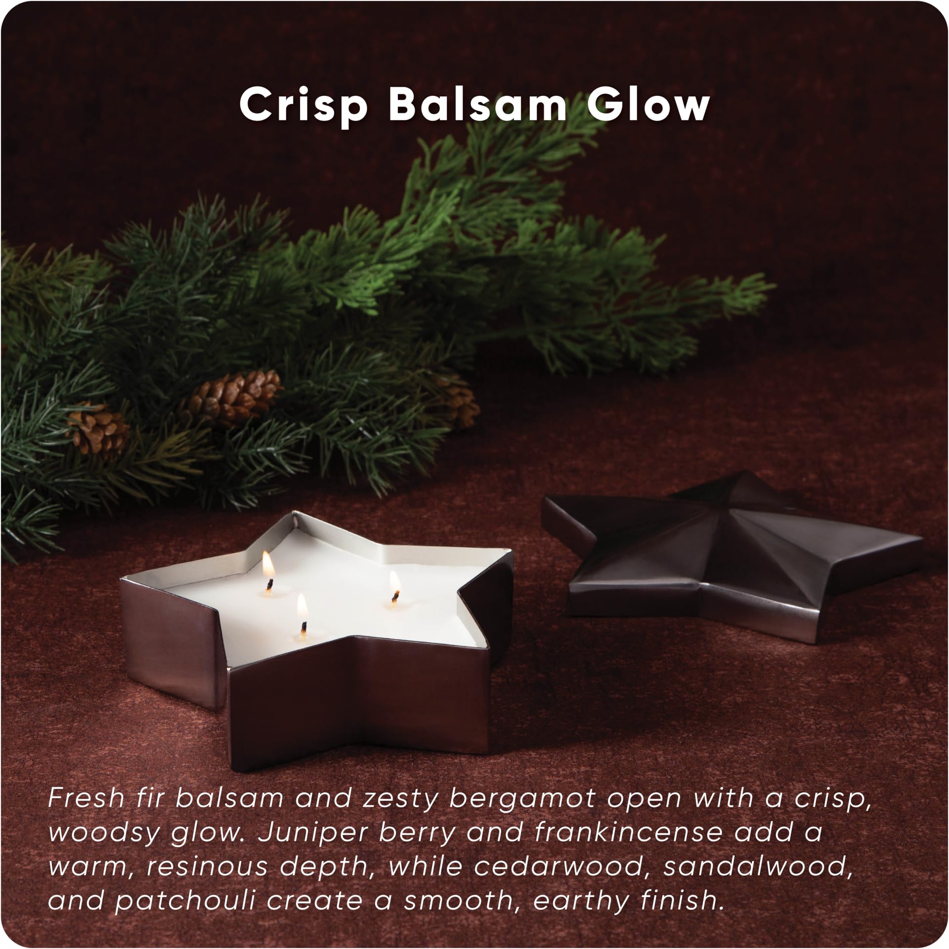 Bethlehem Lights set of 2 silver star candles on mantel display