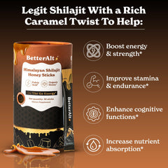 Hand holding a Shilajit + Honey Stick for on-the-go energy