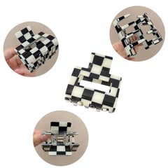 BetterJonny checkered hair clip black color for bold outfits