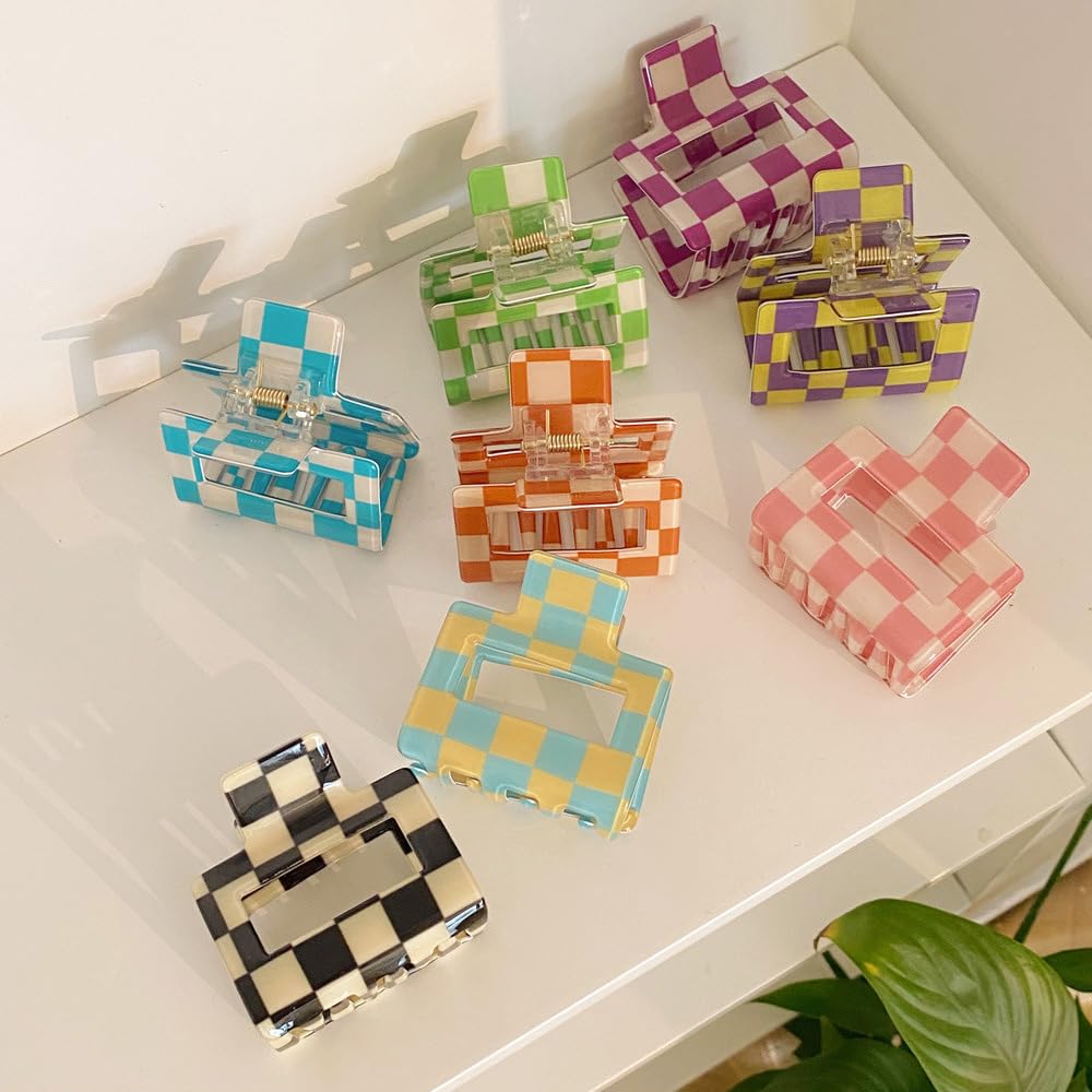 BetterJonny checkered hair clip ivory color for an elegant daytime look