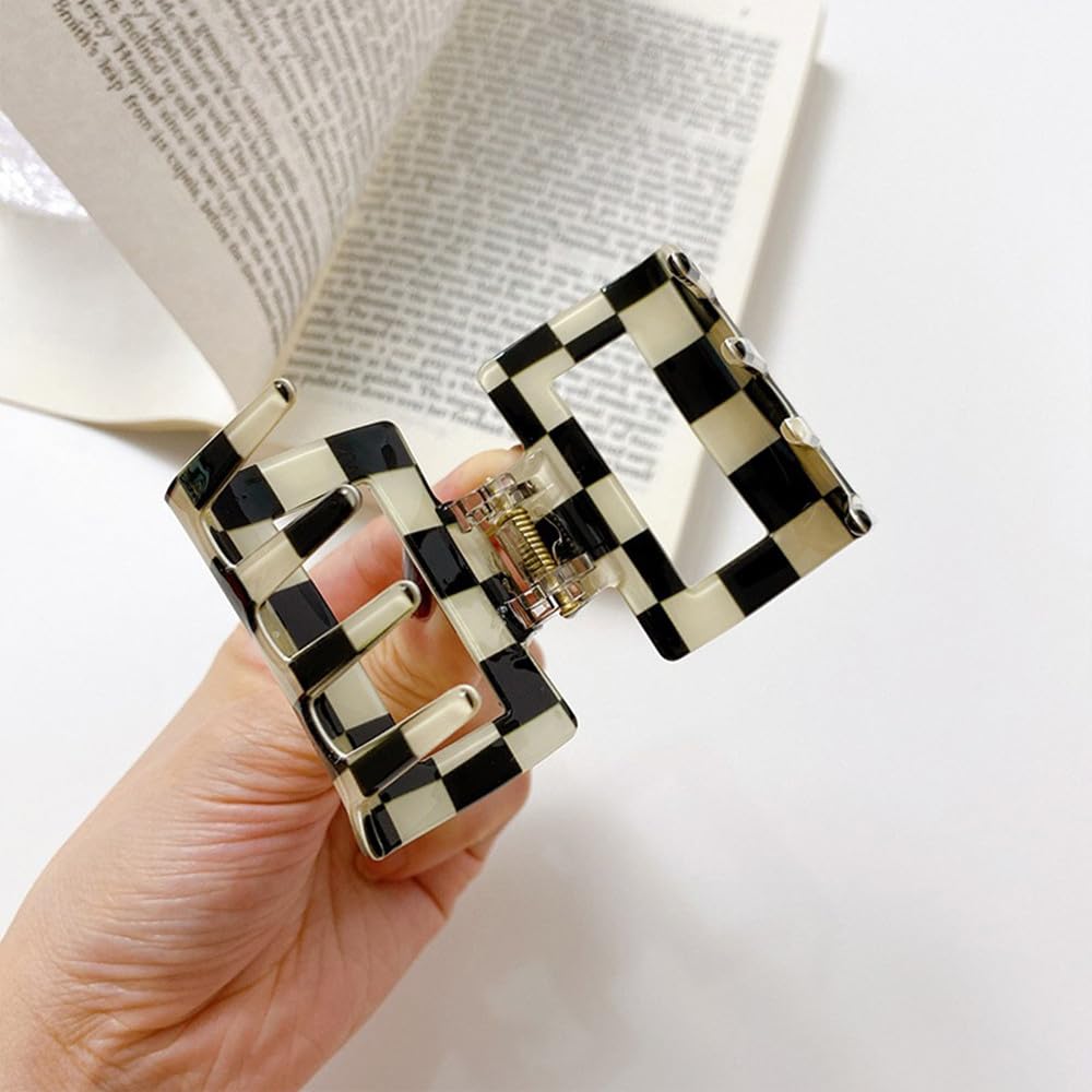 BetterJonny checkered hair clip use case party ready hairstyle