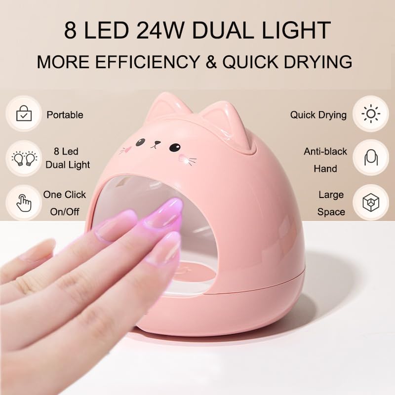 Betterterfor portable compact nail lamp on a desk or in a bag.