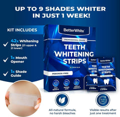 Travel-friendly BetterWhite whitening strips packaging