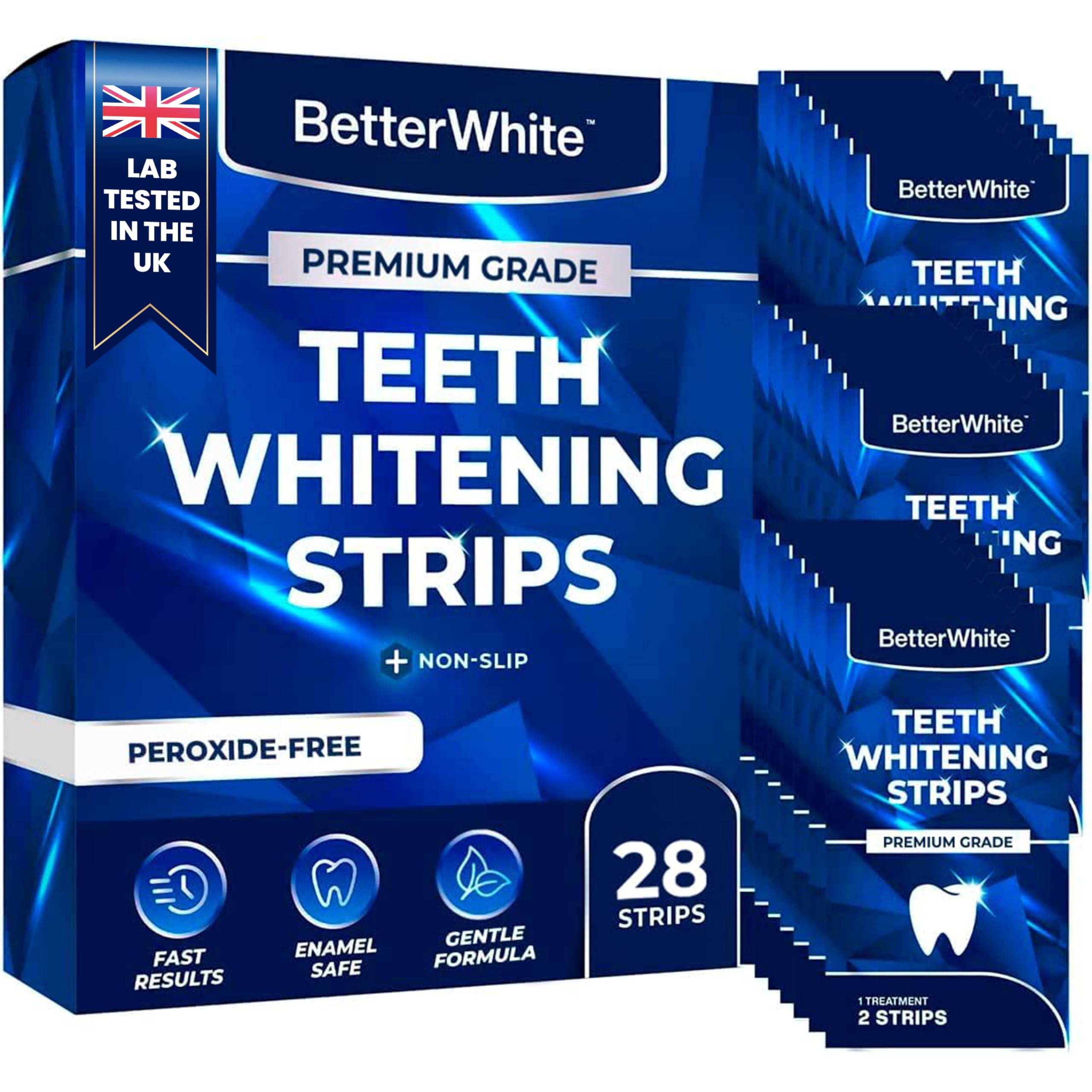 BetterWhite teeth whitening strips pack with 28 strips and 14 treatments
