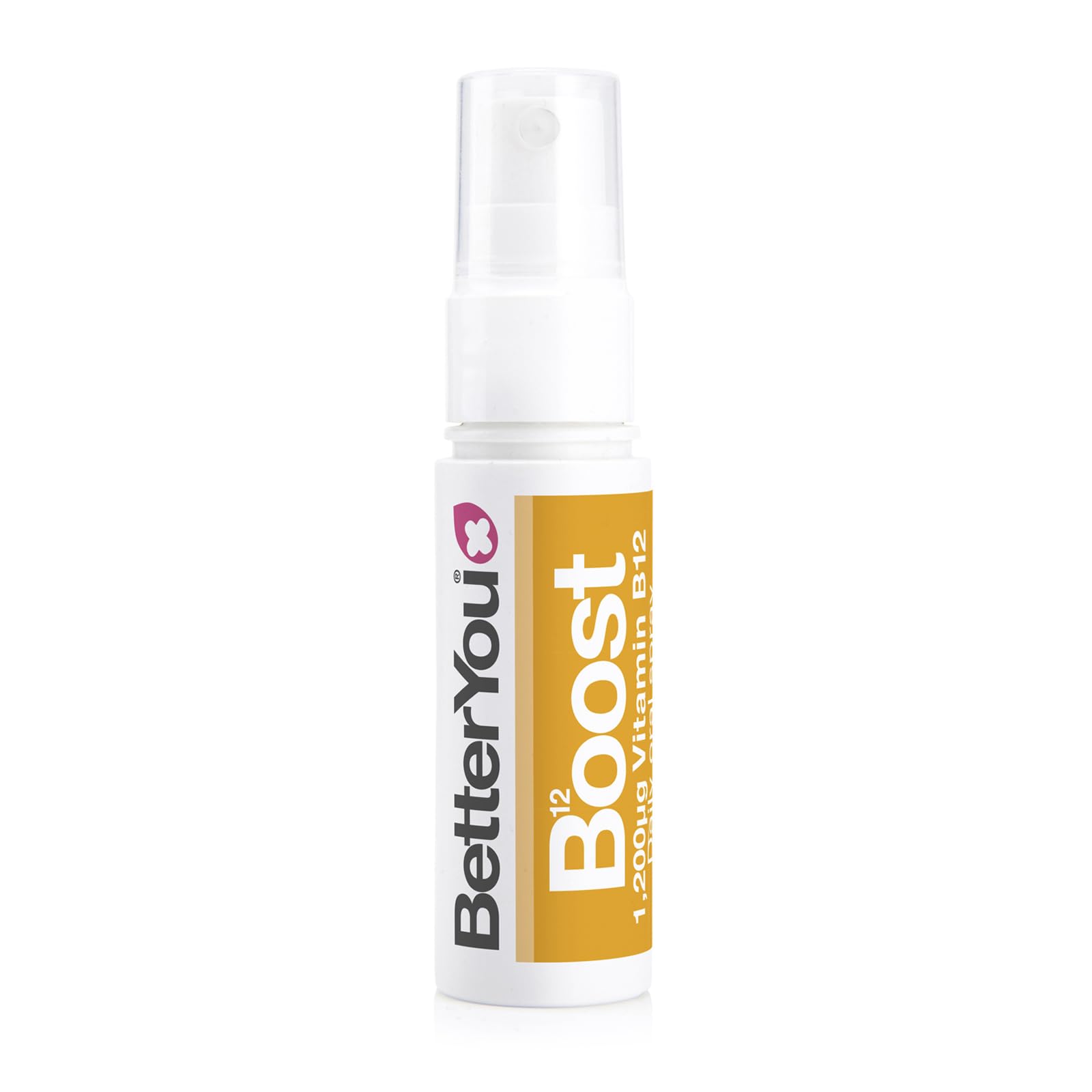 Front view of BetterYou Boost B12 Oral Spray bottle