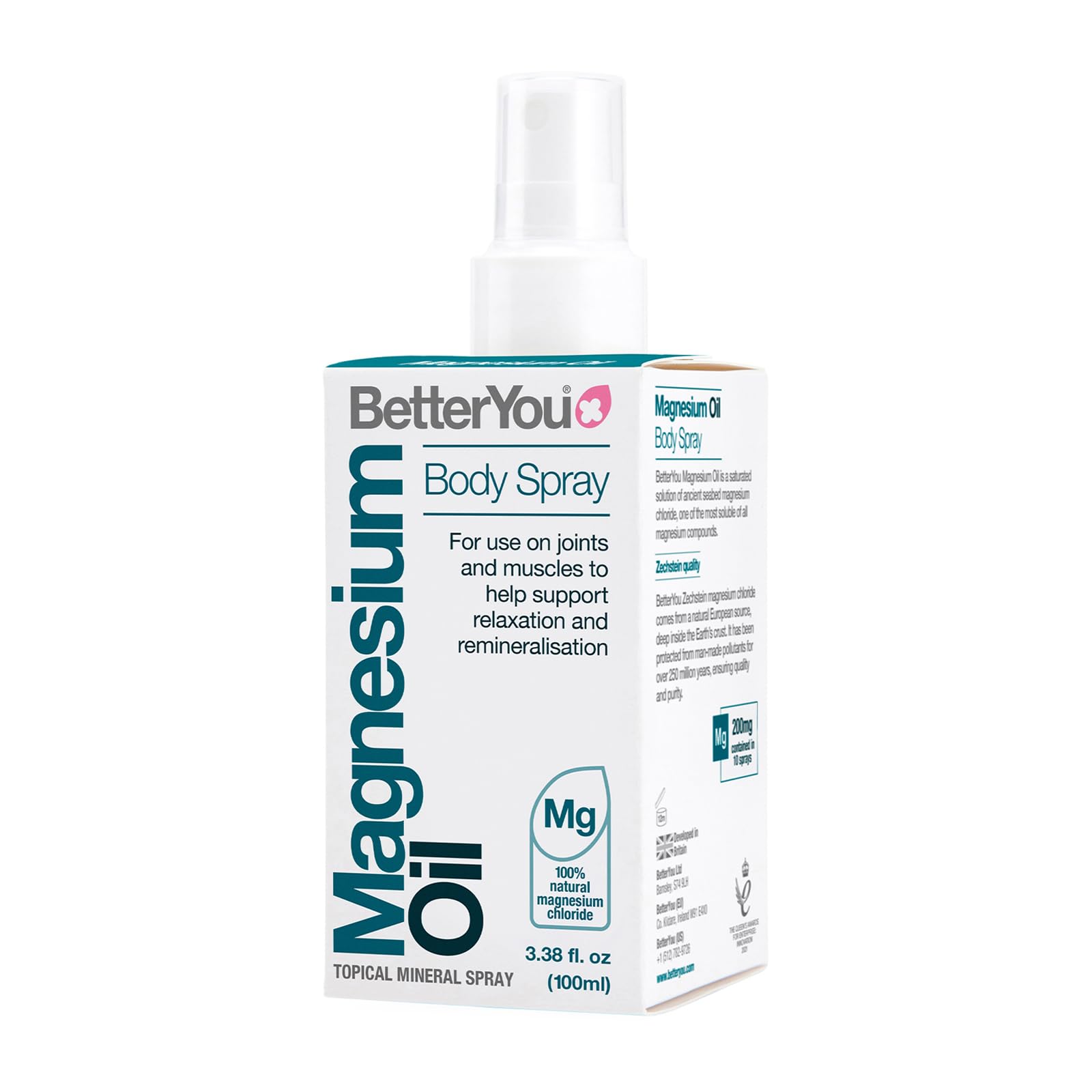 BetterYou Magnesium Oil Body Spray bottle close-up