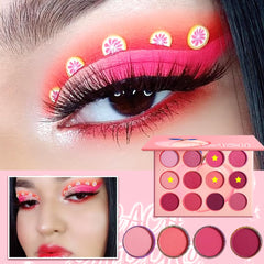 BEUSELF 12-color peach palette: matte and shimmer for versatile eye looks.
