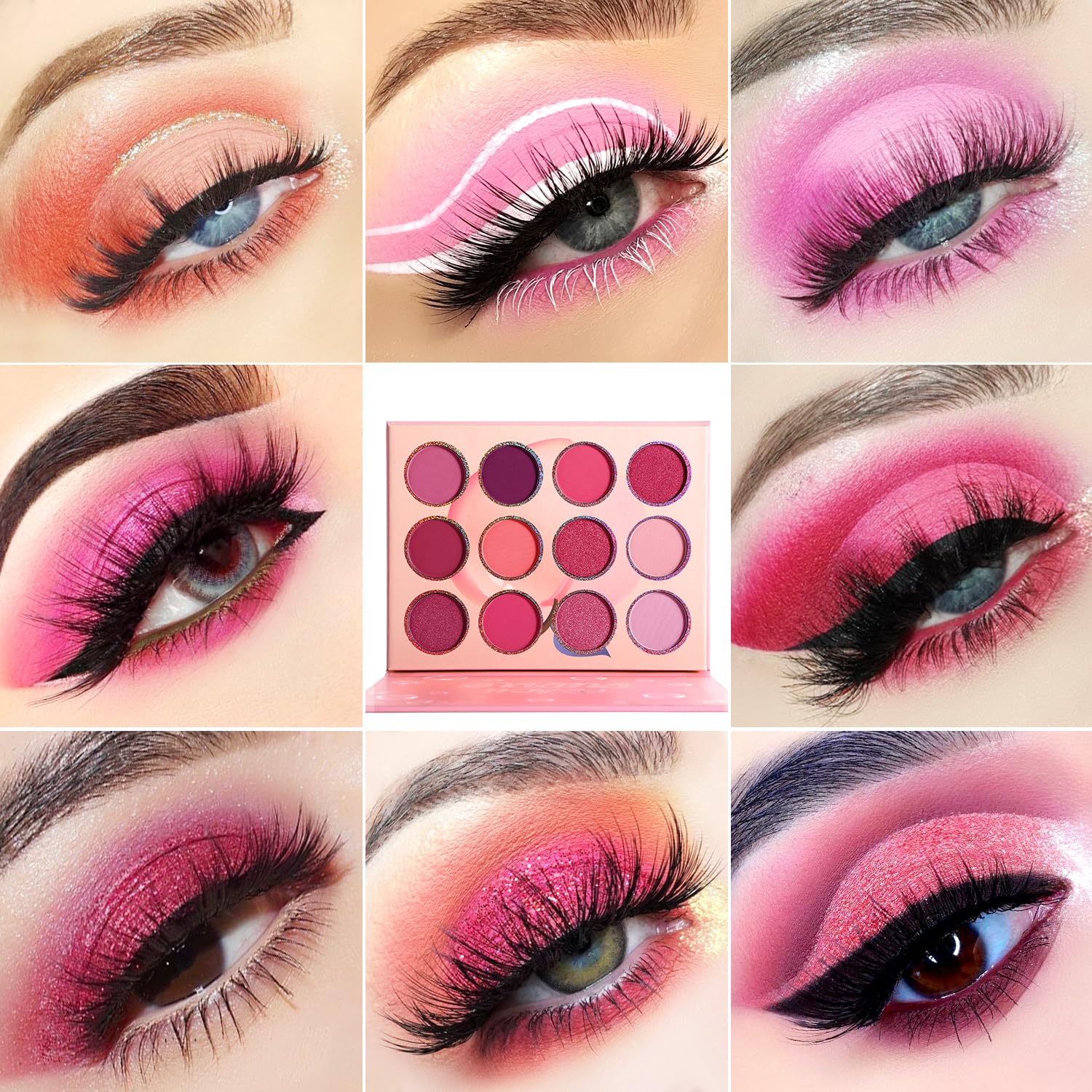 BEUSELF Deep fuchsia and petal pink shades for bold evening accents.