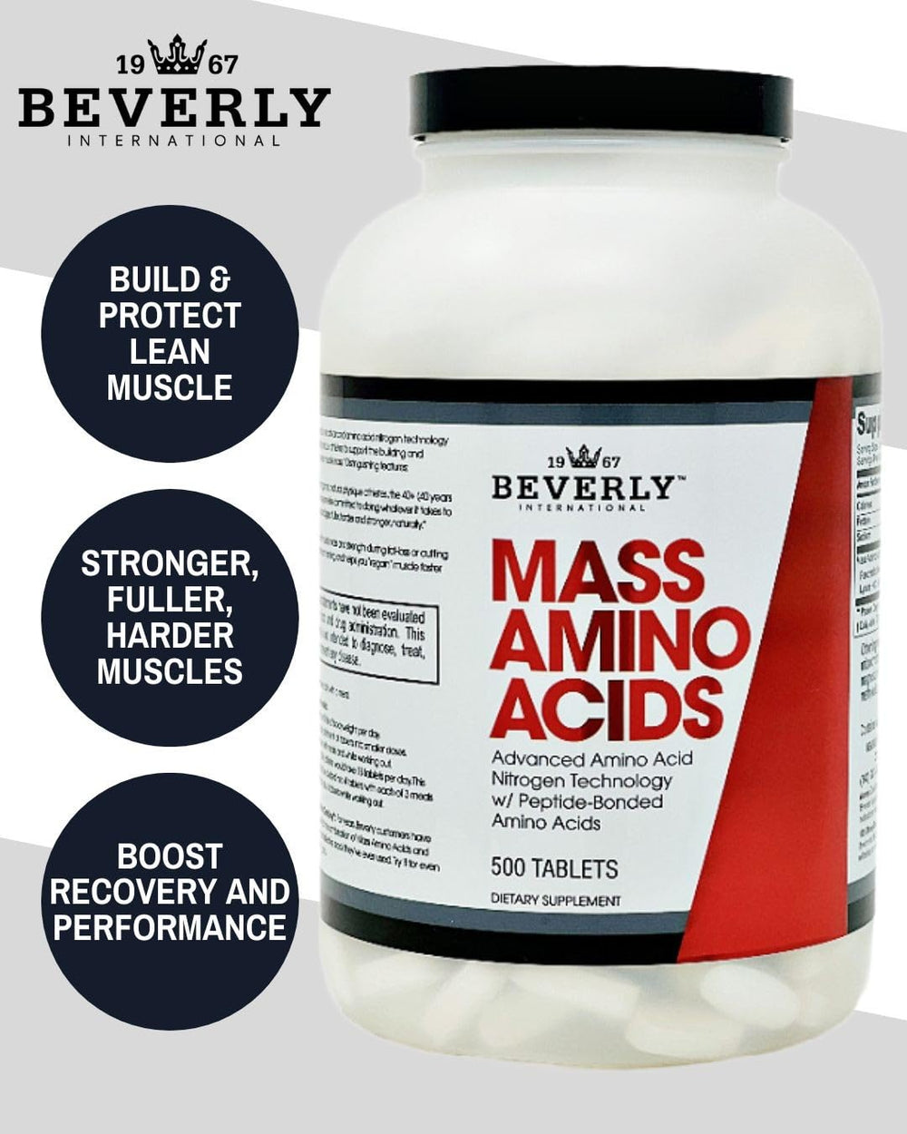 Close-up of Mass Amino Acids label