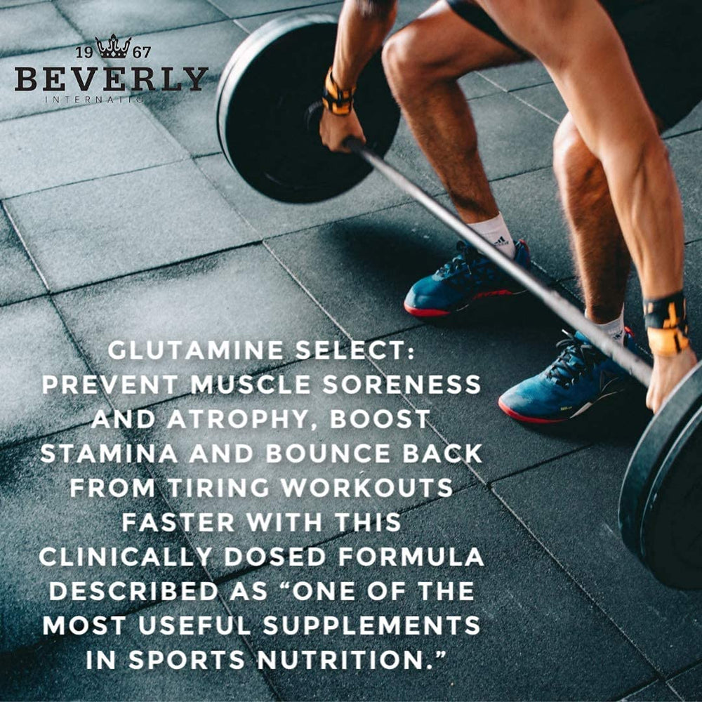 Beverly International Glutamine Select bottle with black cherry flavor
