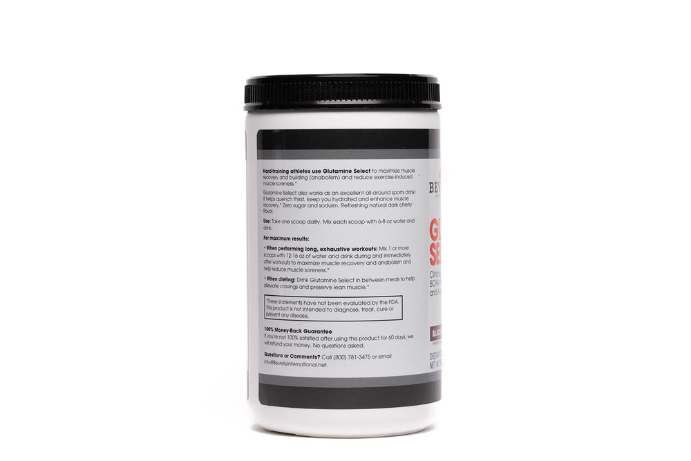 Ingredients: glutamine and amino acids in Beverly International Glutamine Select
