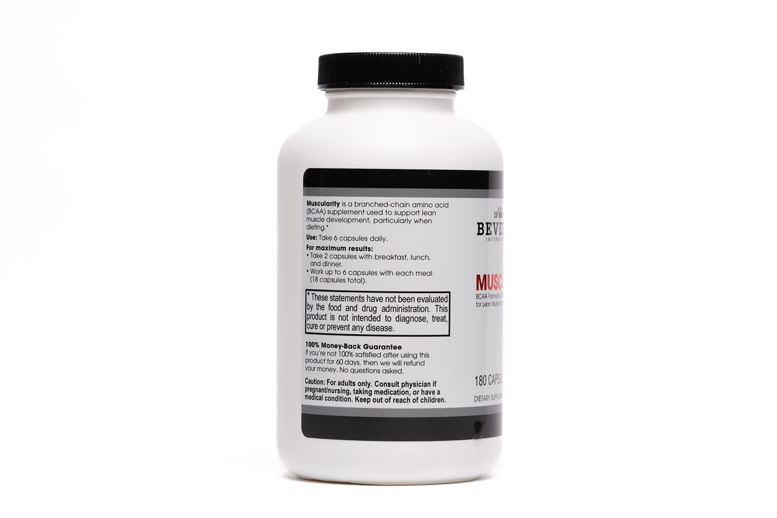 Label highlighting BCAAs, chromium picolinate, and vitamins