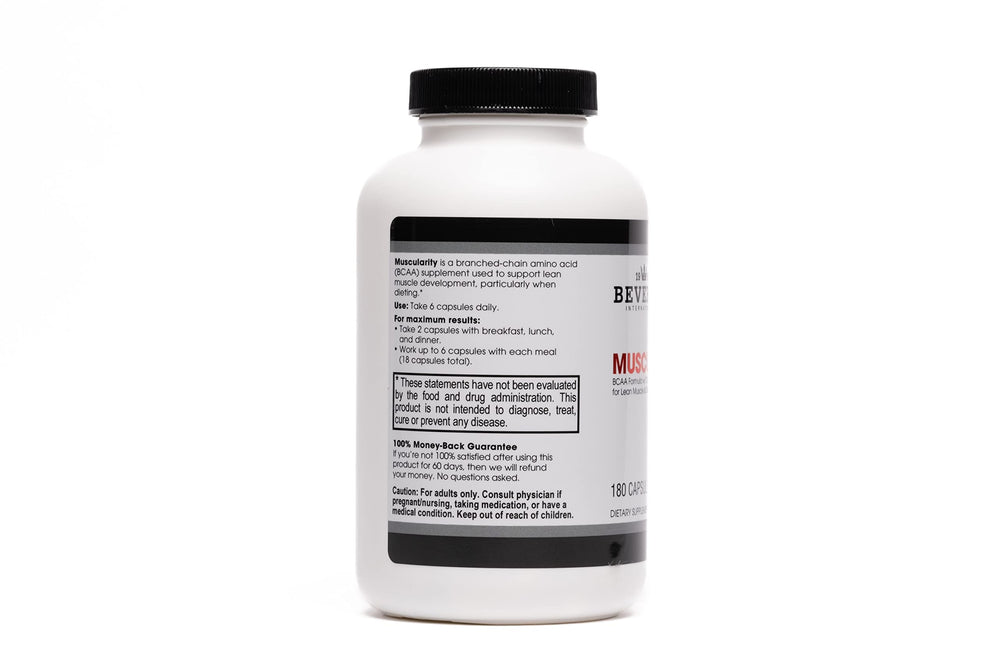 Label highlighting BCAAs, chromium picolinate, and vitamins
