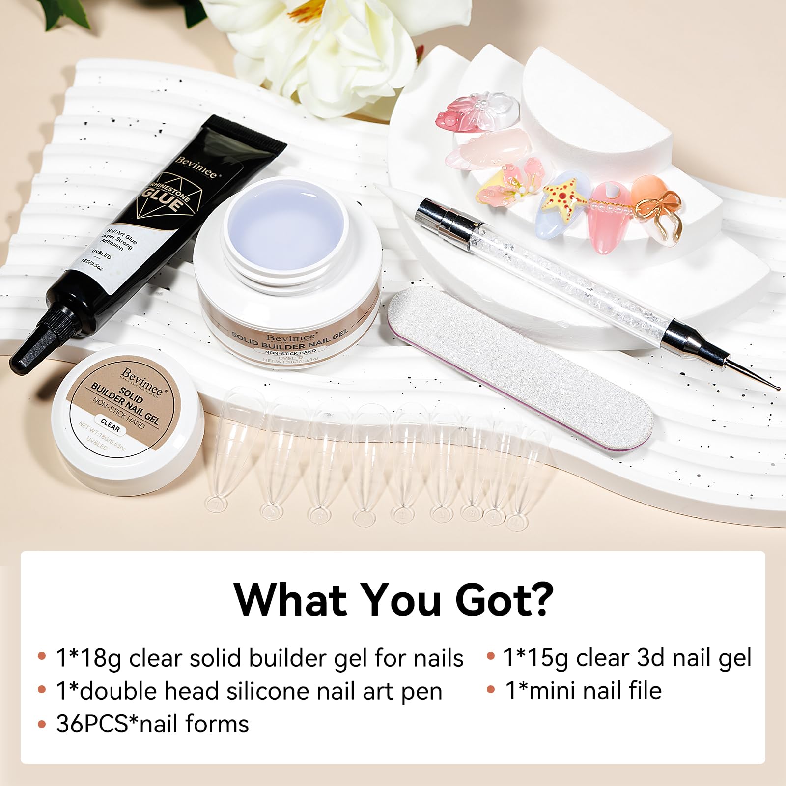 Bevimee 3D nail gel sculpting for quick, clean shaping