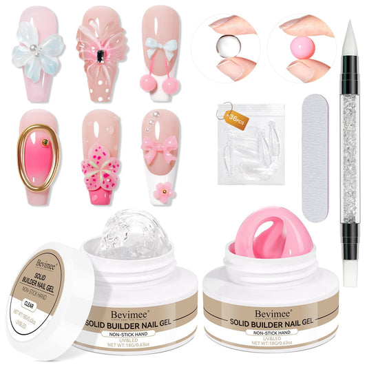 Bevimee 3D Sculpting Gel clear bottle for lasting nail extensions