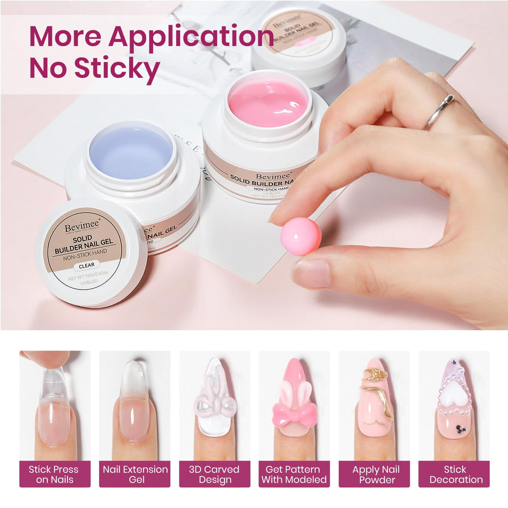 Bevimee 3D Sculpting Gel pink bottle for natural-feel nails
