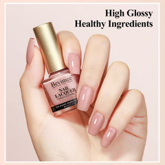 Bevimee Nude Nail Polish Set light pink shade for soft feminine tips