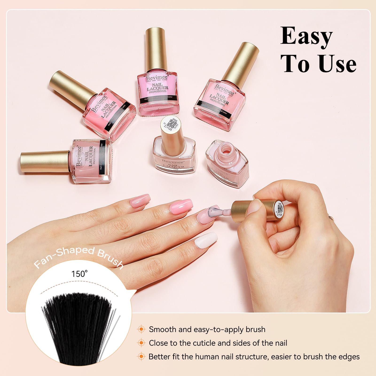 Bevimee Nude Nail Polish Set nude shade for natural fingertip elegance