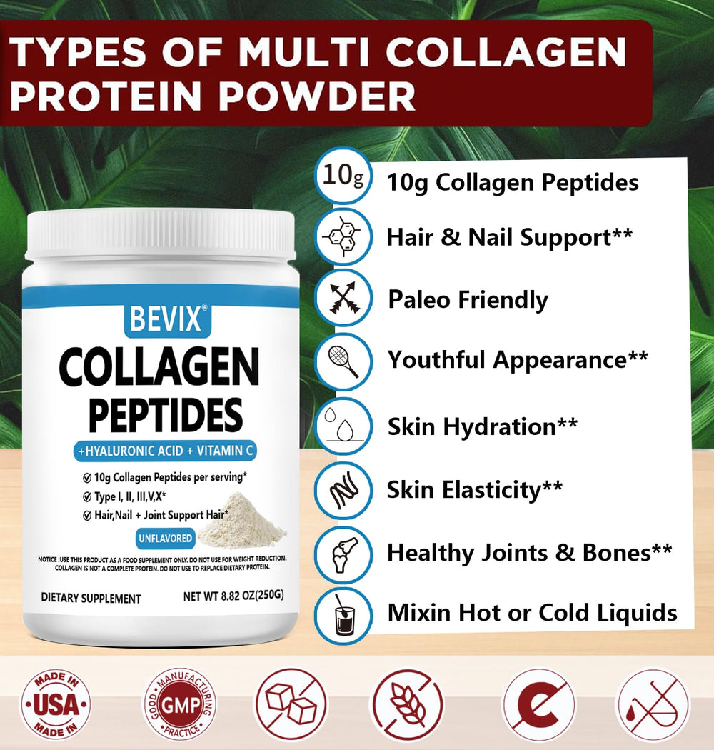 BEVIX Collagen Peptides Powder Advanced for joints and mobility support