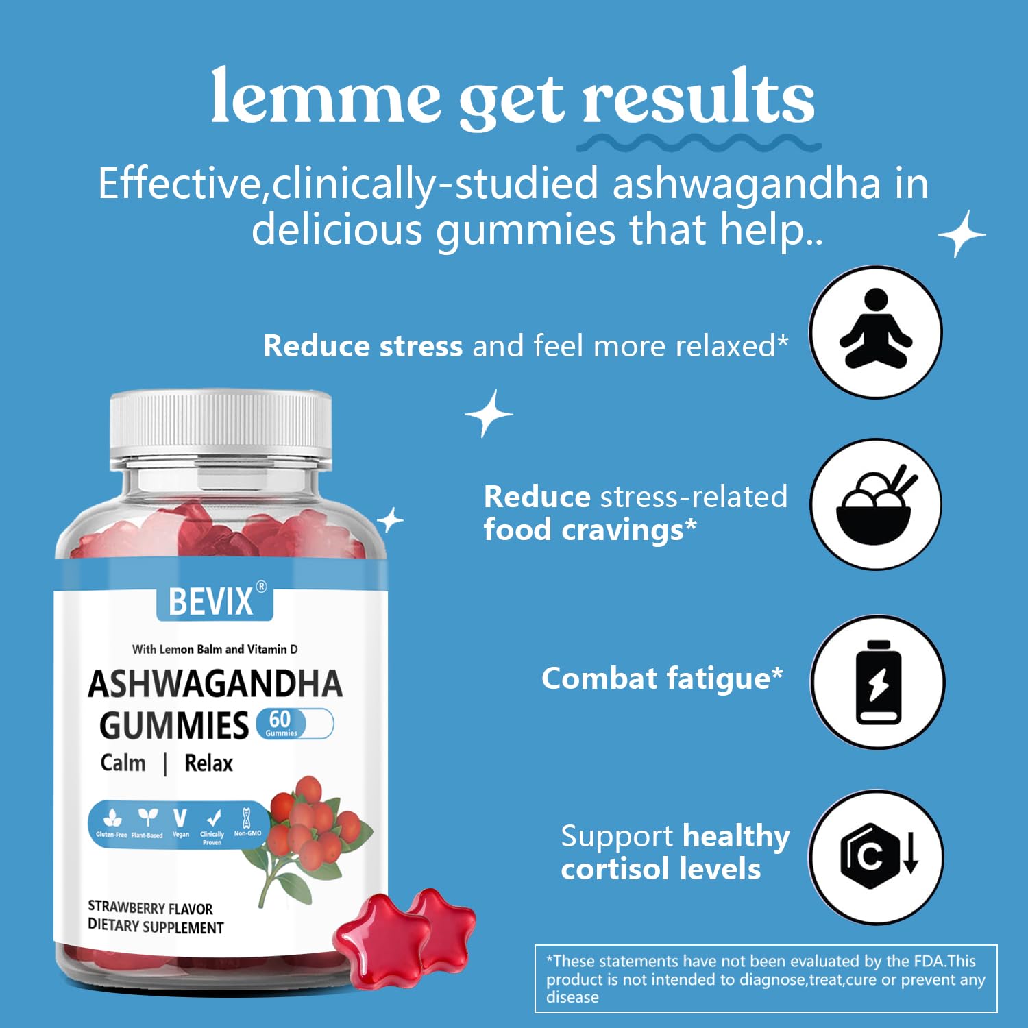 Ashwagandha gummies illustrating stress relief concept