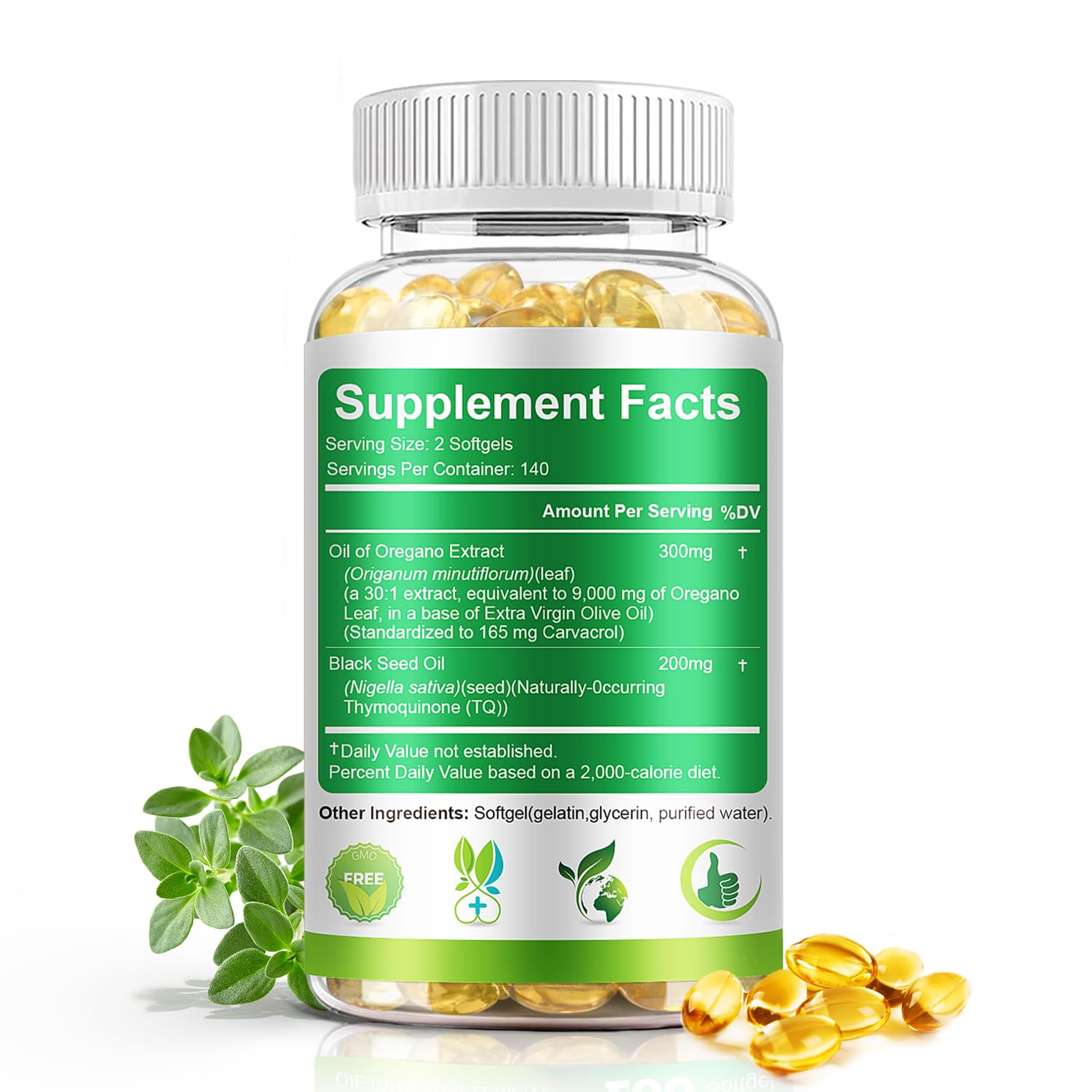 Enteric-coated capsules to minimize oregano aftertaste