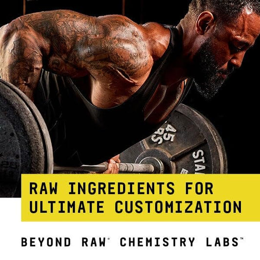Close-up view of Kre-Alkalyn buffered creatine powder from BEYOND RAW Chemistry Labs