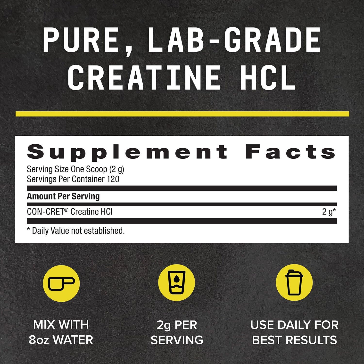 Gluten-free and sugar-free BEYOND RAW Creatine HCl label