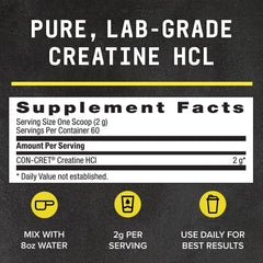 Beyond Raw Creatine HCl powder on a shelf showing compact packaging for easy storage.