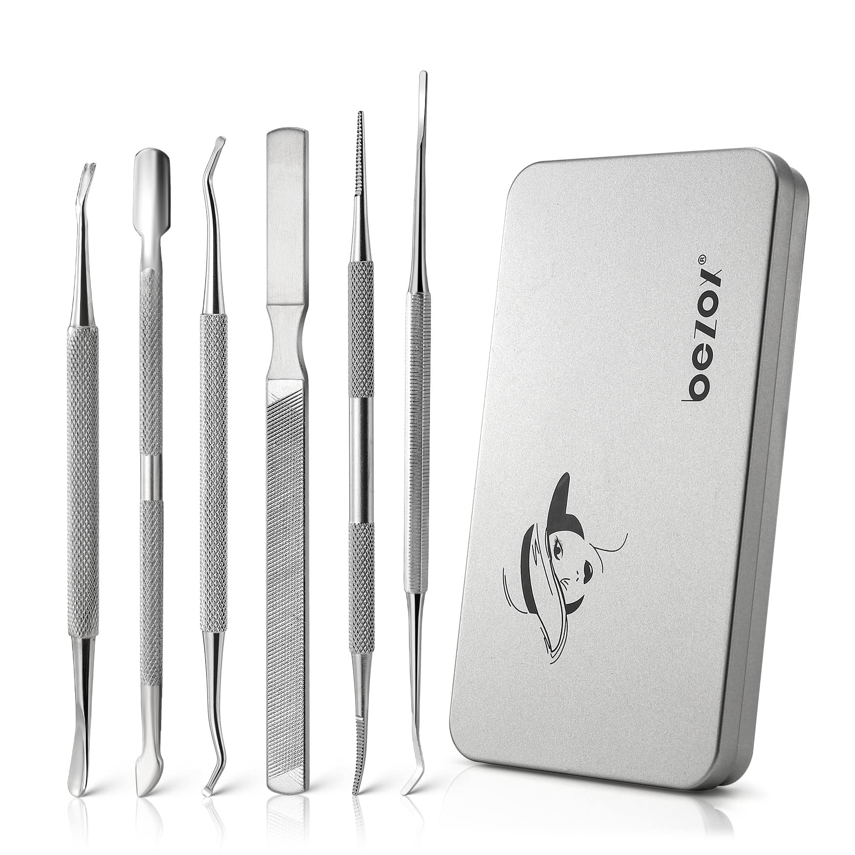 BEZOX ingrown toenail removal kit in metal case for convenient home care.
