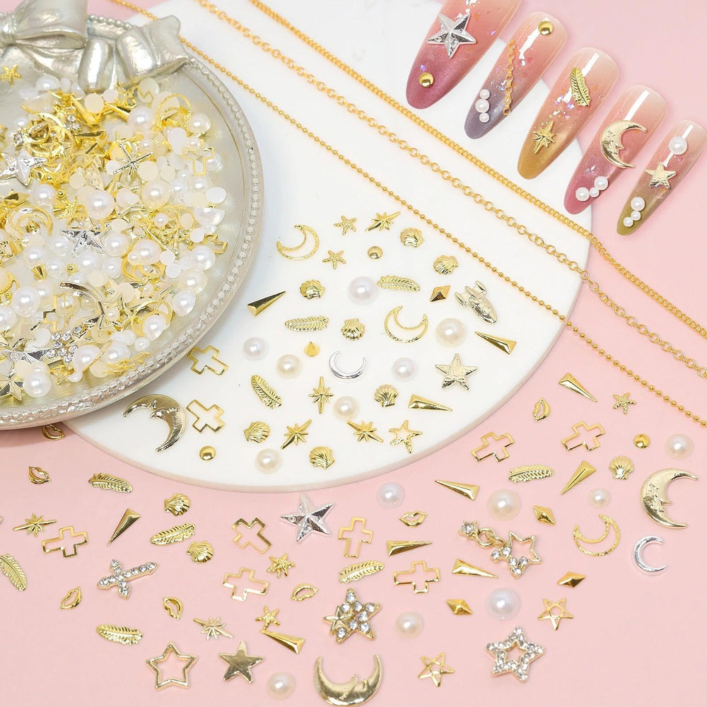 Bezztito rivet chains bring edgy texture to DIY nail art