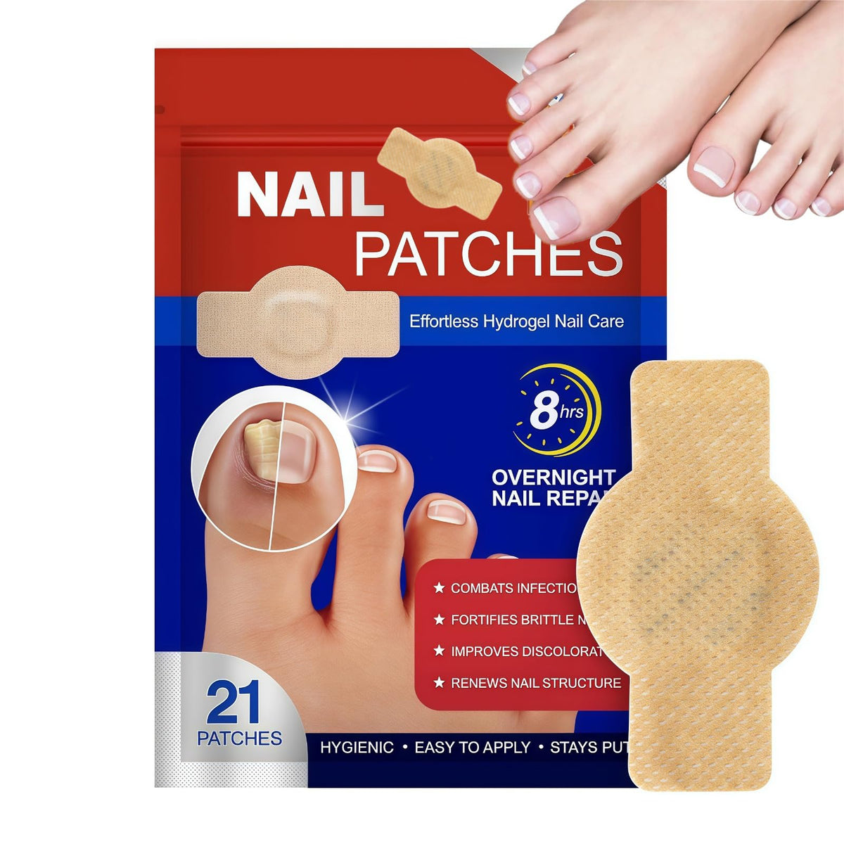BFGCKJ patches on toenails support gradual clarity and nail health