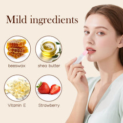 BFZMSLY natural shea butter formula nourishes lips with vitamin E.