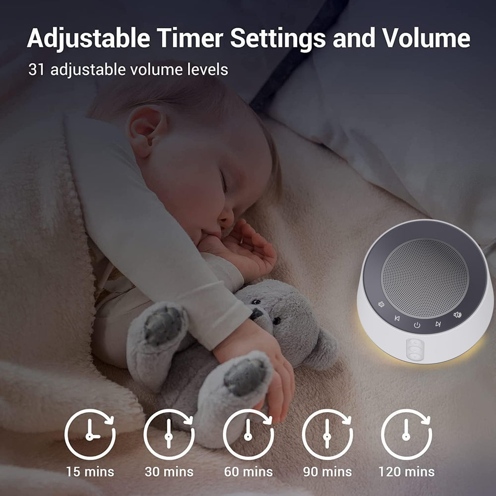 BGOVERSS White Noise Machine timer and memory for quick setup and consistent nights