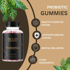Gluten-free probiotic gummies label and bottle shot