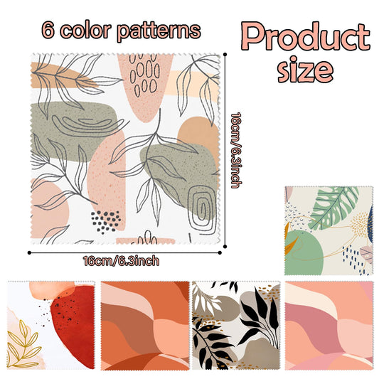 Reusable eyeglasses cleaning cloth 6.3 x 6.3 inches in various patterns