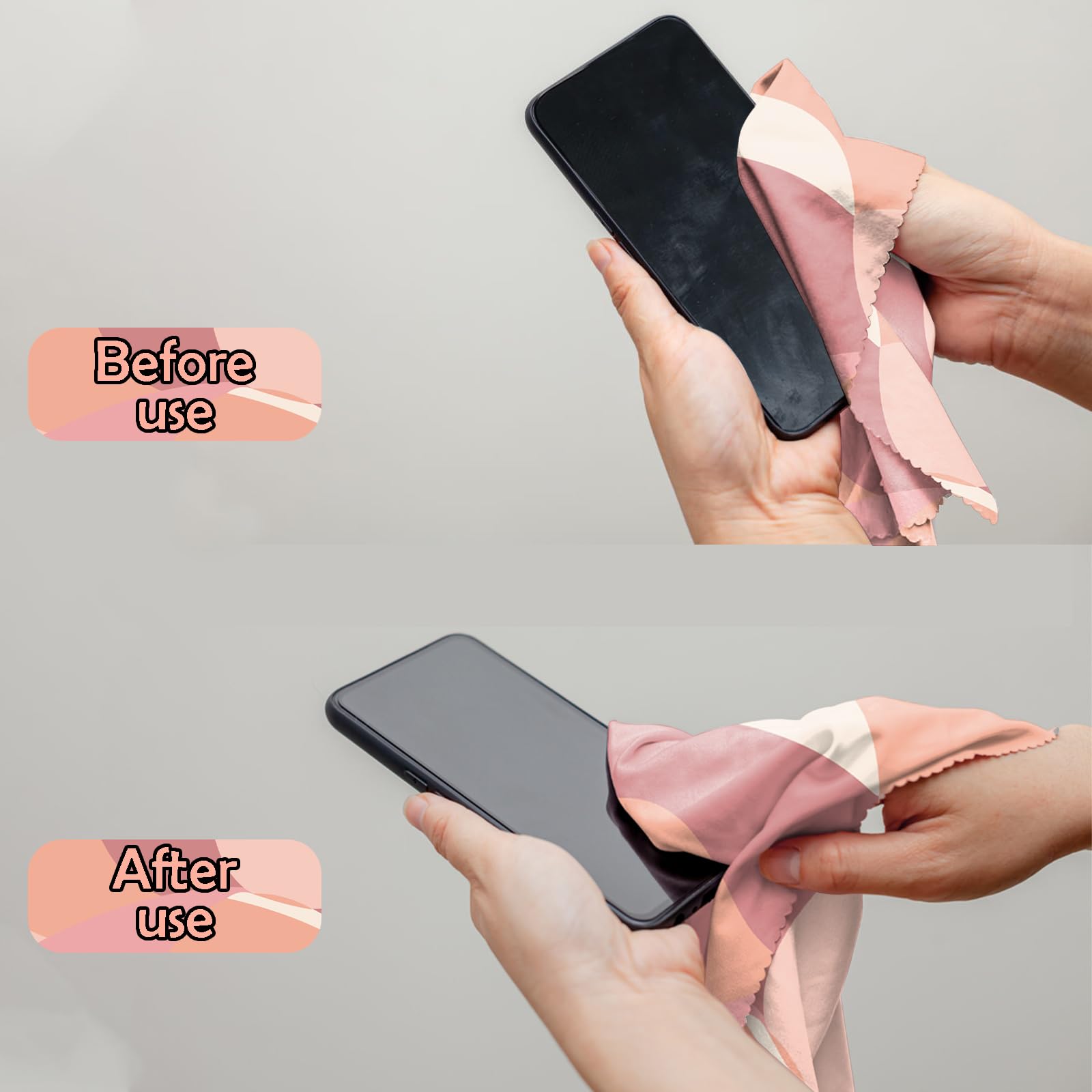Compact portable eyeglasses cleaning cloth with pouch