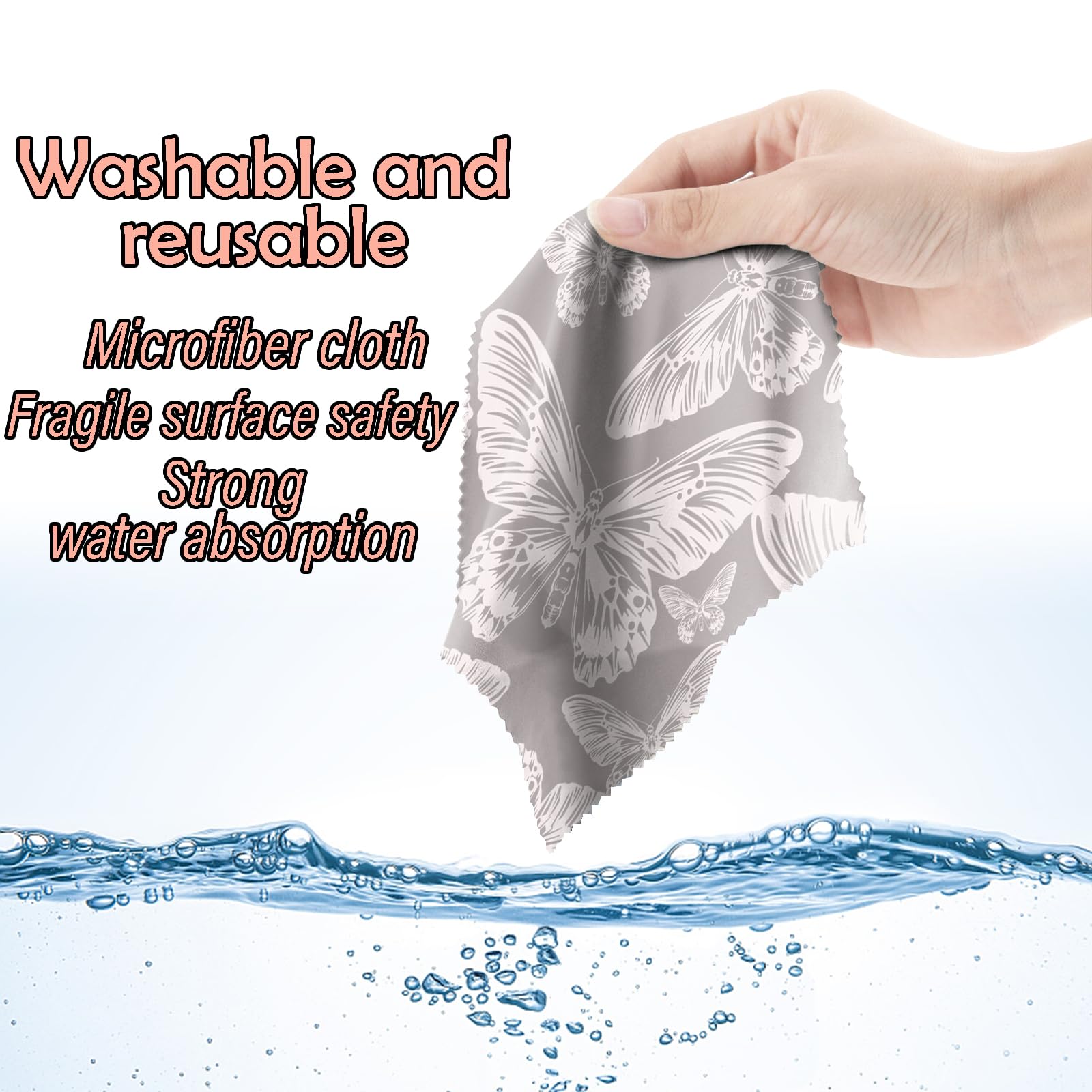 Reusable and washable microfiber cleaning cloths for cameras and screens