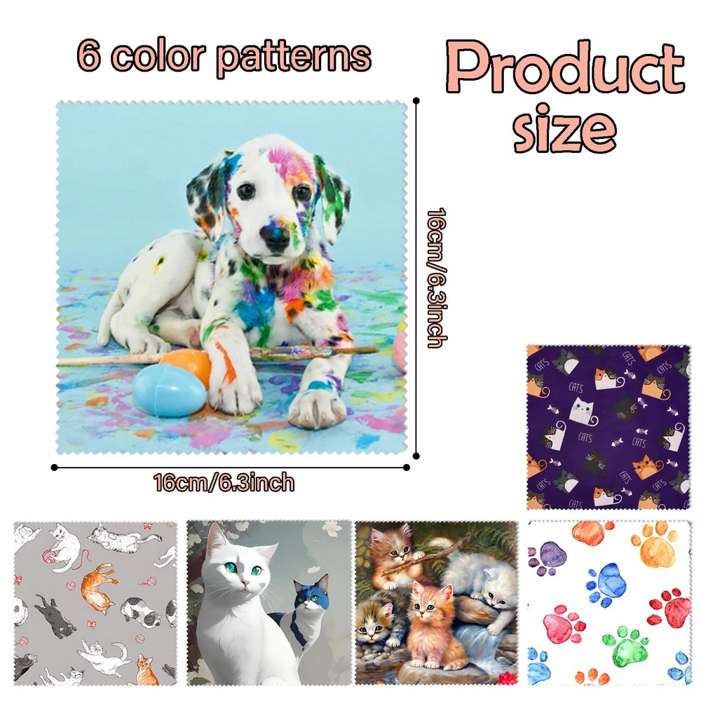 BHAHB microfiber glasses cleaning cloth Dog pattern