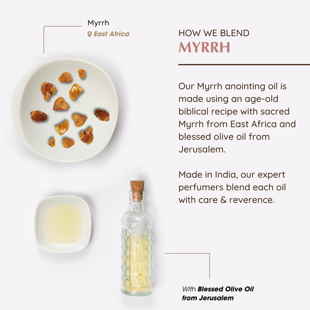 Close up of biblical spices blend in anointing oil