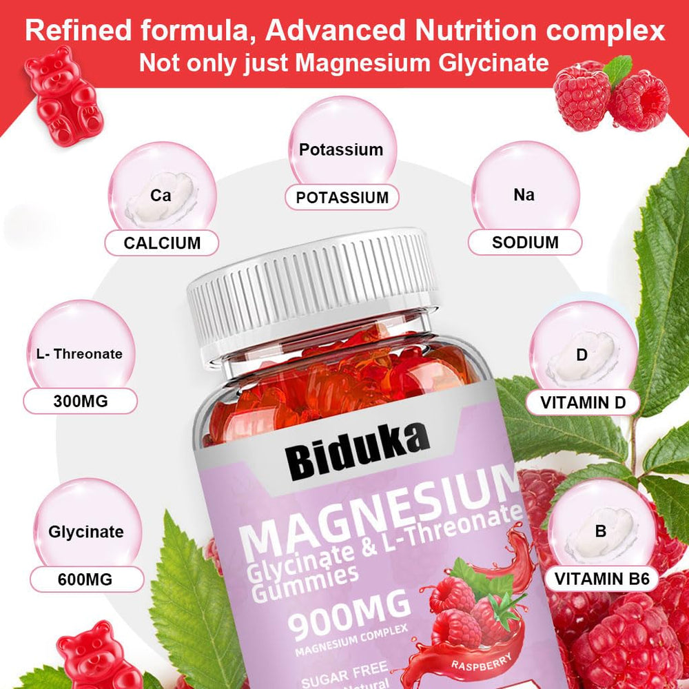 Gummies arranged with ingredients list