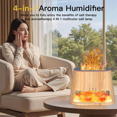 Spa-like setup with Himalayan salt lamp diffuser