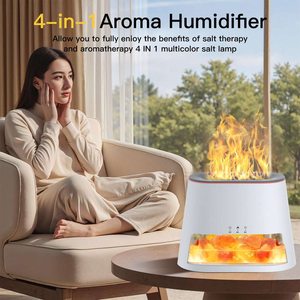 Bedroom scene featuring Himalayan Salt Lamp Diffuser
